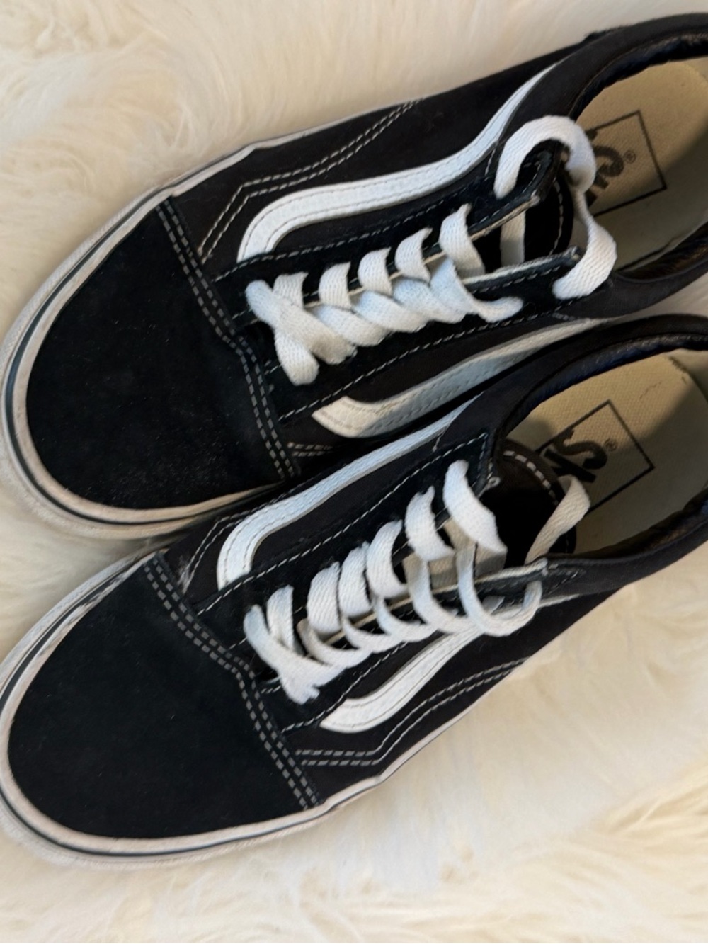 Vans Black and White Old Skool Skate Shoes